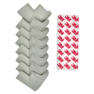 Middi 咪蒂 柔軟安全防撞護角 8入 NBR橡膠 3M背膠 桌角/茶几防撞, 顏色隨機, 1組