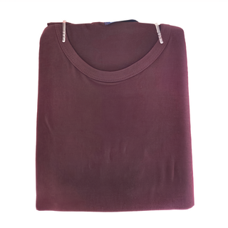 Partner dear 男款圓領輕磨毛上衣, L, 棗紅