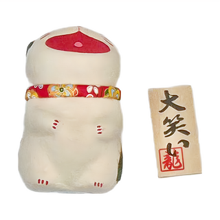 RYUKODO 龍虎堂 日本手工製和紙大笑開運擺飾, 三花貓咪款, 1個