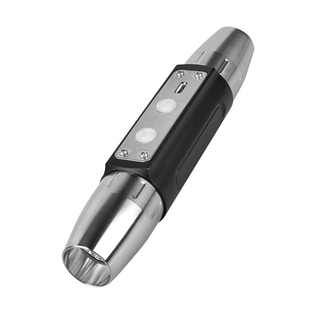 WIDE VIEW USB不銹鋼鑑寶6光源手電筒 雙分控開關 USB充電 2200mah大容量, 1支