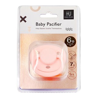 KU.KU Duckbill 酷咕鴨 KU-PLUS 下午茶安撫奶嘴 圓頭設計 仿母乳形狀 柔軟耐咬 不含雙酚A, 6個月以上, 蜜糖粉, 1個