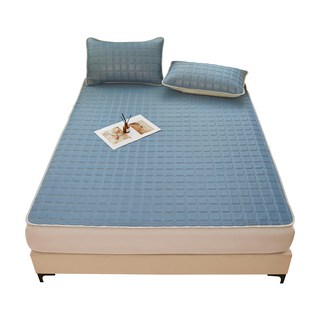 寢室安居 冰絲涼感乳膠涼蓆墊, 寧靜藍, 涼墊 + 枕套 2個