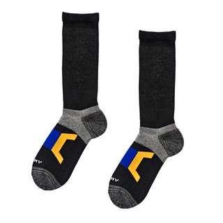 Amiss 機能感 美麗諾羊毛登山襪 萊卡加壓款, 黑色, 1雙