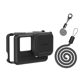 Amagisn Insta360 Ace 機身鏡頭蓋矽膠保護套組 附防丟繩, AC08-A, 1個