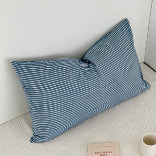 Hoom 禾慕生活 韓系碎花純棉枕頭套 74 x 48cm 日系青藍 2入組, 1組