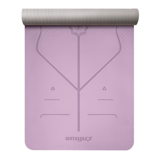 AMYUP YUNMI 環保TPE正位體位線瑜珈止滑墊 皮拉提斯墊 附綁帶+透氣網袋 雙色藤紫 183 x 80 x 0.6cm, 1片