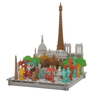Hacomo 2D系列 療癒系紙模型 PUSU 新 4461 套裝, 法國巴黎城市建築, 1盒