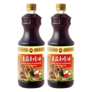 萬家香 極品香菇素蠔油，無味精添加，不含焦糖色素，黃豆與小麥基底, 1.2kg, 2瓶