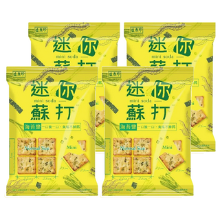 盛香珍 海苔鹽迷你蘇打餅, 120g, 4包