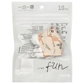 Only One Mask 一心一罩 口罩 嫩嬰適用, 小鹿花園, 10片, 1組