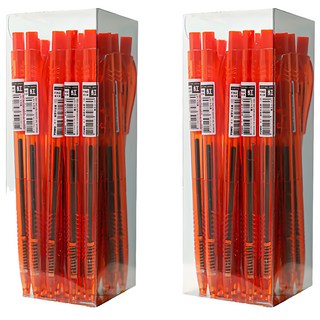 TOWO 東文減塑中油筆 0.7mm筆尖 書寫流暢 色彩鮮豔 辦公學習必備, 紅色, 2盒