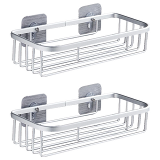 紙巾架 無痕貼款 28.7 x 12.7 x 6.7cm, 消光銀, 2個