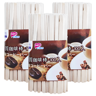 橘之屋 木質咖啡棒 100支, 天然原木製, 無漆無蠟, MIT台灣製造, 3組