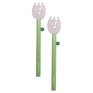 MYUMYU 沐慕家居 玻璃攪拌棒, 鬱金香粉色, 2個