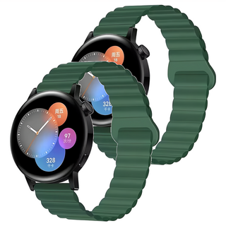 Apollo Life 阿波羅 蘋果手錶錶帶 雙色多巴胺系列 矽膠磁吸回環錶帶 軍綠色, Apple Watch 9/8/7/6/5/SE 38/40/41mm適用, 1條