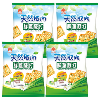 義美 天然取向 蘇打餅乾 鮮蔥, 225g, 4包