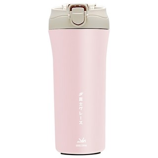 FUJI-GRACE 富士雅麗 陶瓷易潔層吸管直飲雙飲杯, 一杯雙飲 方便攜帶, 淡粉色, 600ml, 1個