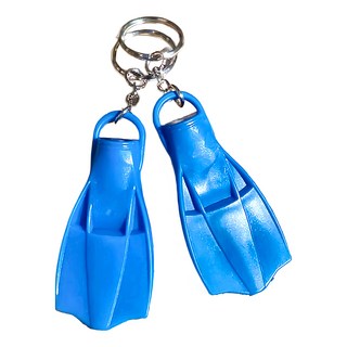 ButterFly Fish 蝴蝶魚 潛水蛙王 蛙鞋鑰匙圈 k-901, 藍色, 2個