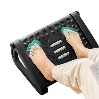 AHOYE 辦公室腳底按摩器椅凳, 黑色, 六種高度可調, 舒緩疲勞, 促進血液循環, 1個