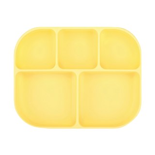 Dailylike Bonbon 幼兒矽膠吸盤餐盤, 檸檬黃, 餐盤, 1個