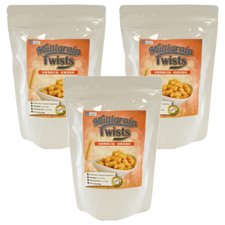 優穀美身 多穀物麻花捲, 紐奧良風味, 富含膳食纖維, 天然烘烤無添加, 五辛素 120g, 3包