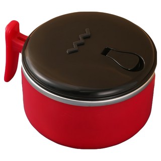 大容量304不鏽鋼泡麵碗, 紅色, 1個