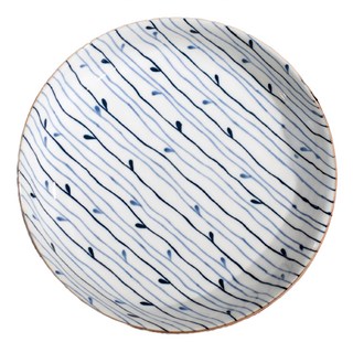 佐和陶瓷 水皿 藍染線紋 日本製 陶瓷 370mL, 1個