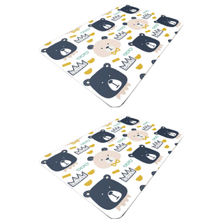 奈米硅藻土速乾防滑吸水地墊 紳士小熊, 紳士小熊 白色 + 藍色 + 米色, 1組