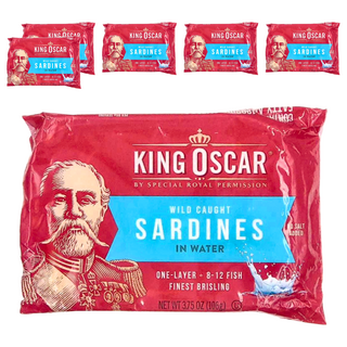 KING OSCAR 迷你沙丁魚 無鹽, 106g, 6個