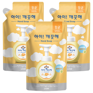 LION 獅王 洗手慕斯補充包 爽身粉香, 200ml, 3包