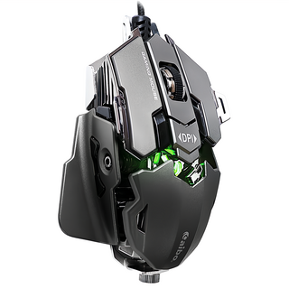 aibo USB 變形機械電競遊戲鼠 原廠保固, LY-ENMS-AMG500, 鐵灰色