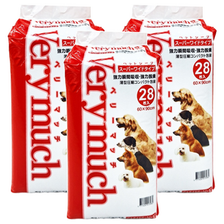 VeryMuch 寵物尿布 強力瞬間吸收 強力脫臭 薄型壓製 60x90cm, 28片, 3包