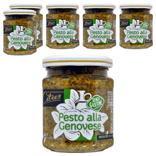 Citres 義式羅勒青醬 義大利老字號品牌 新鮮時令蔬菜製 無麩質, 200g, 6罐