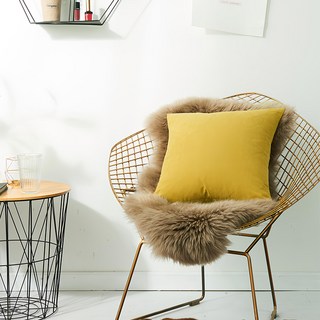 菓拉小舖莫蘭迪舒心絨抱枕枕套舒柔居家, 45 x 45cm, 鵝黃色