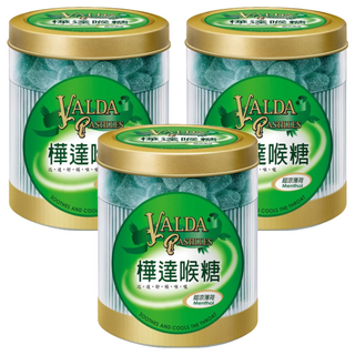 VALDA 樺達喉糖 超涼薄荷, 160g, 3罐