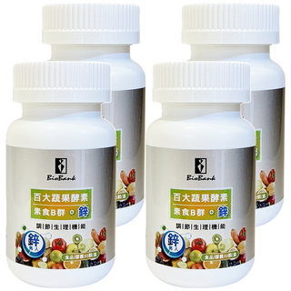 BioBank 大金宏醫 百大蔬果酵素 素食B群 + 鋅, 30顆, 15g, 4罐