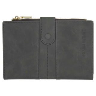 CHARM INFINITE 防盜刷護照套, 柔軟PU皮封面, 多層收納, 黑色