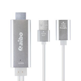 aibo iOS/Type-C/Micro 三合一手機轉HDMI影音傳輸線, 適用於Android/iOS系統手機與平板, 2m, 銀色, 1條