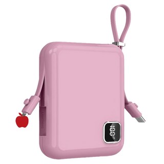 HONG JIN 宏晉 積木快充行動電源 /自帶線行動電源 10000mah, HJ-MINI SP, 乾燥玫瑰