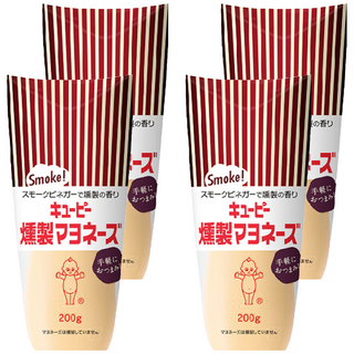 KEWPIE 煙燻美乃滋, 深沉煙燻香氣, 搭配食材創造不同風格下酒菜, 200g, 4條