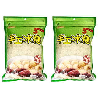 CHI-SHENG 耆盛食品 手工冰糖, 適用於調味、料理、泡咖啡、煮甜湯、煎藥, 夾鏈袋方便保存使用, 1kg, 2包