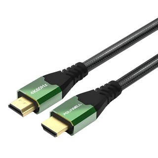 POLYWELL 寶利威爾 2.0 影音傳輸線 鋁合金 PW15-W60-V010 綠色, 1條, 1m