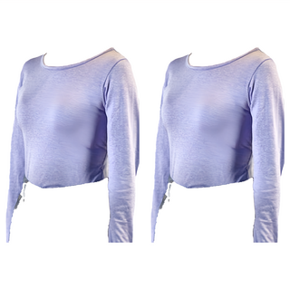 Meet Warm 女款單向導濕保暖發熱衣 圓領 2件 - SGS認證, M, 淺紫色