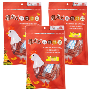 雞老大 短切咀嚼棒 犬用 天然手作 低脂無鹽 適口性佳, 臘香包腸雞肉, 120g, 3包