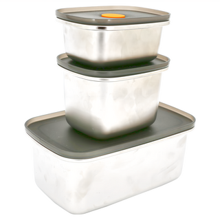 英國熊 日式不鏽鋼保鮮盒, 3個, 1組