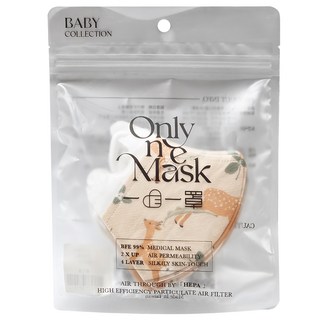 Only One Mask 一心一罩 幼幼3D立體醫用口罩 未滅菌, 10片, 1包, 小鹿花園