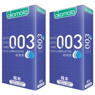Okamoto 岡本 003RL超潤滑保險套, 6入, 2盒