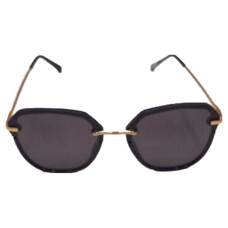 ALEGANT 法式浪漫流行拼接半框設計墨鏡 UV400太陽眼鏡, 青木黑色, 143 x 143 x 58mm