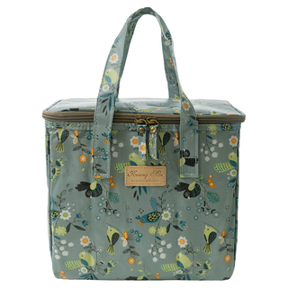 Kwang Min 加厚大容量立體多功能 23 x 14 x 22cm 保溫便當袋, 鳥語 綠色, 1個