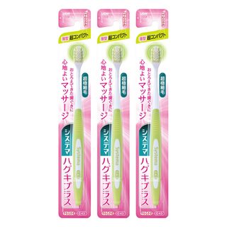 LION 獅王 Systema 細潔 高密細毛超小頭型牙刷 柔軟刷毛 顏色隨機, 1入, 3支